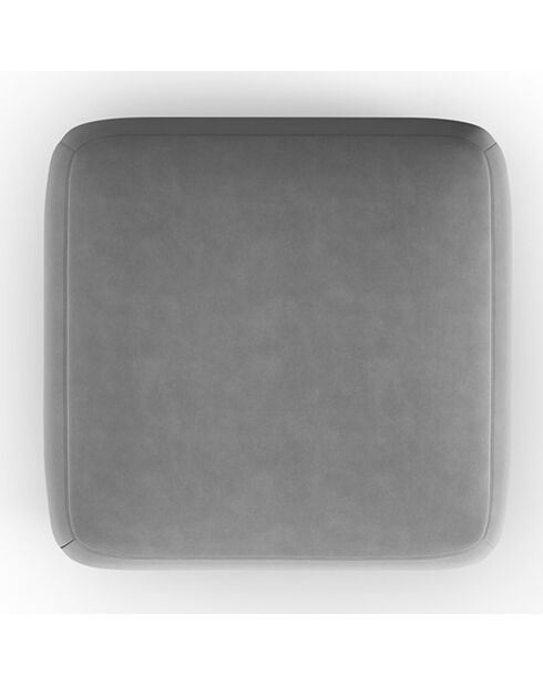 Pouf Velours Jasmin gris - 75x75x36 cm