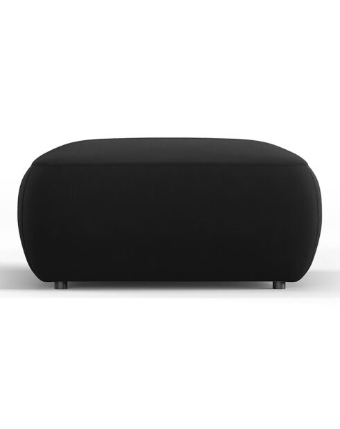 Pouf Velours Jasmin noir - 75x75x36 cm