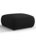 Pouf Velours Jasmin noir - 75x75x36 cm