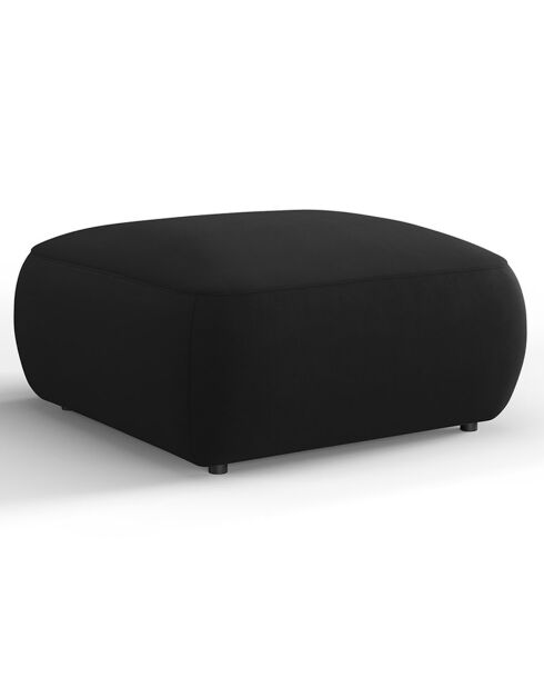 Pouf Velours Jasmin noir - 75x75x36 cm