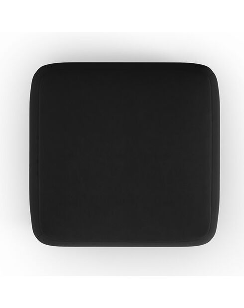 Pouf Velours Jasmin noir - 75x75x36 cm