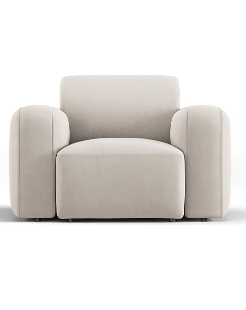 Fauteuil Velours Jasmin beige - 105x95x72 cm