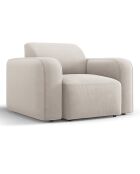 Fauteuil Velours Jasmin beige - 105x95x72 cm