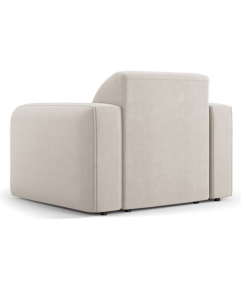 Fauteuil Velours Jasmin beige - 105x95x72 cm