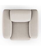 Fauteuil Velours Jasmin beige - 105x95x72 cm
