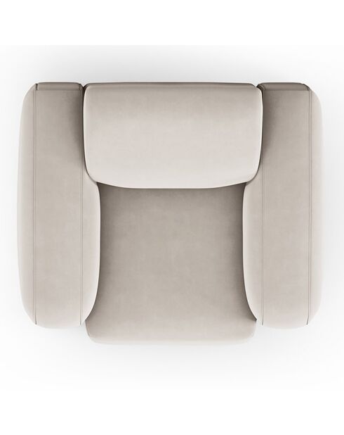 Fauteuil Velours Jasmin beige - 105x95x72 cm