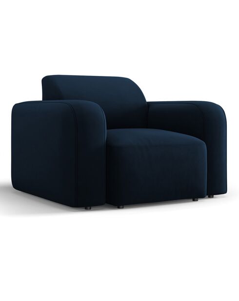 Fauteuil Velours Jasmin bleu roi - 105x95x72 cm