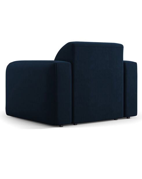 Fauteuil Velours Jasmin bleu roi - 105x95x72 cm