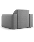 Fauteuil Velours Jasmin gris - 105x95x72 cm
