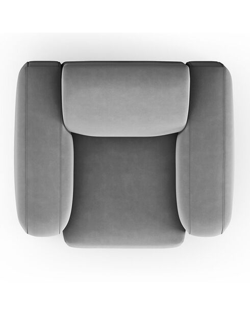 Fauteuil Velours Jasmin gris - 105x95x72 cm