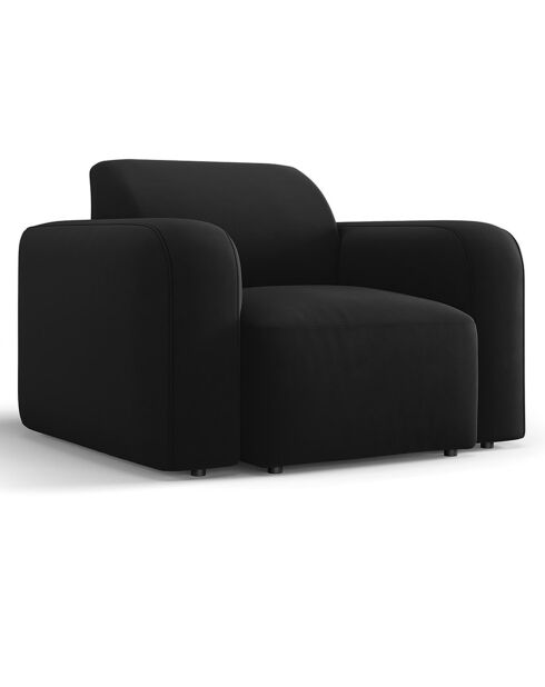 Fauteuil Velours Jasmin noir - 105x95x72 cm