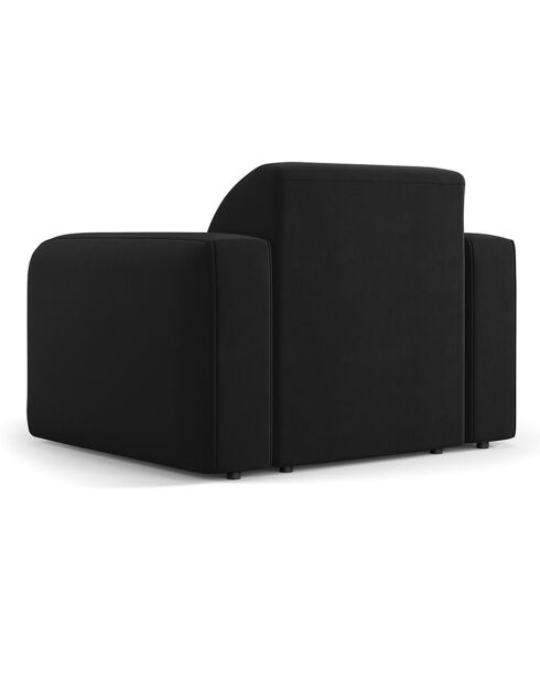 Fauteuil Velours Jasmin noir - 105x95x72 cm