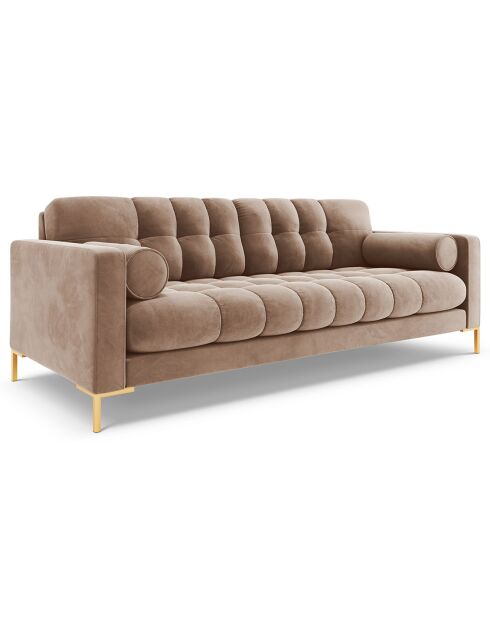 Canapé Velours Bali 3 Places beige - 177x92x75 cm