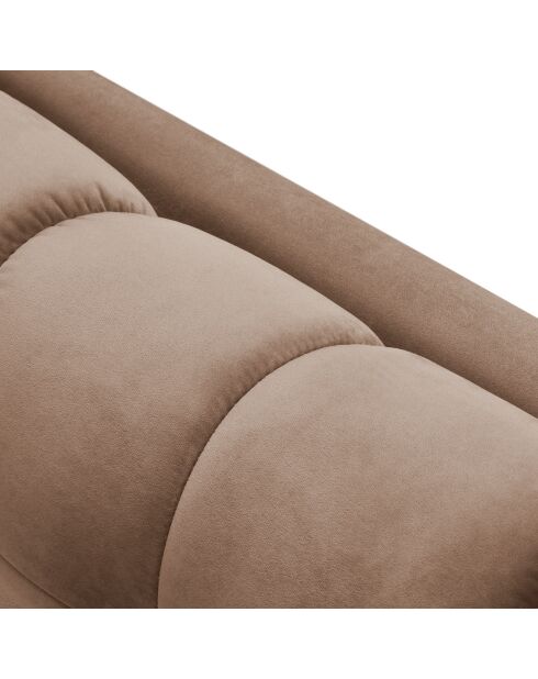 Canapé Velours Bali 3 Places beige - 177x92x75 cm