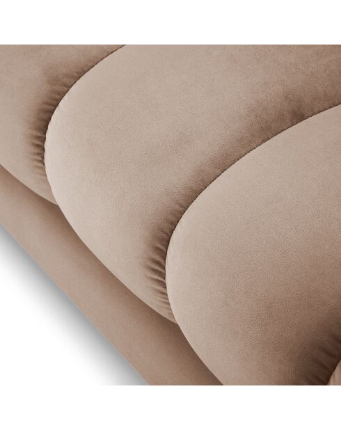 Canapé Velours Bali 3 Places beige - 177x92x75 cm