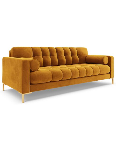 Canapé Velours Bali 3 Places jaune - 177x92x75 cm