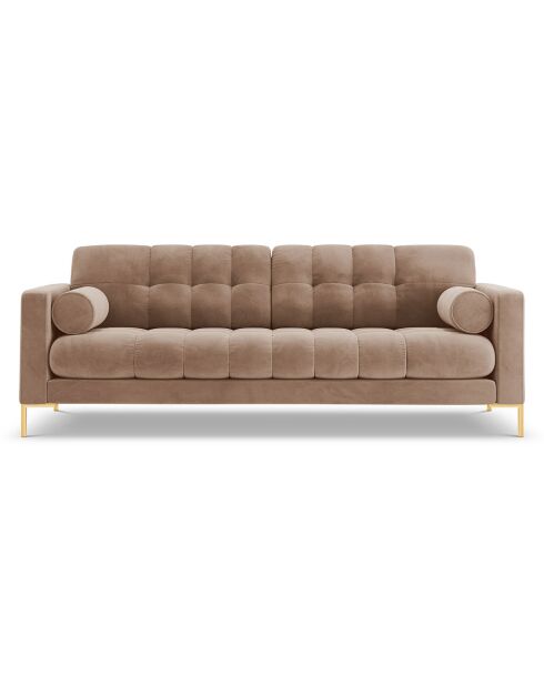 Canapé Velours Bali 3 Places beige - 177x92x75 cm