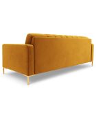 Canapé Velours Bali 3 Places jaune - 177x92x75 cm