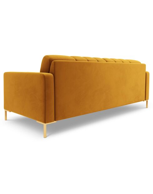 Canapé Velours Bali 3 Places jaune - 177x92x75 cm
