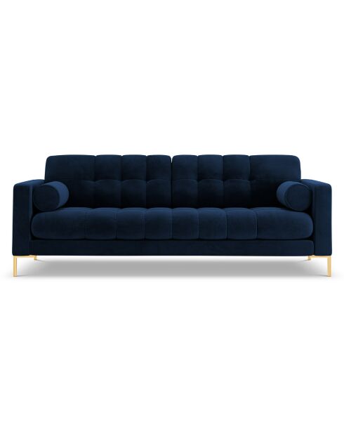 Canapé Velours Bali 3 Places bleu roi - 177x92x75 cm