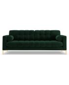 Canapé Velours Bali 3 Places vert bouteille - 177x92x75 cm