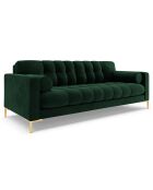 Canapé Velours Bali 3 Places vert bouteille - 177x92x75 cm