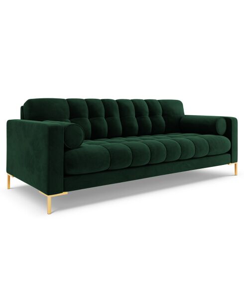 Canapé Velours Bali 3 Places vert bouteille - 177x92x75 cm