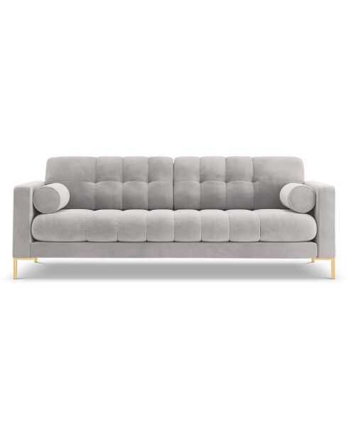 Canapé Velours Bali 3 Places gris - 177x92x75 cm