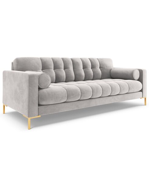 Canapé Velours Bali 3 Places gris - 177x92x75 cm