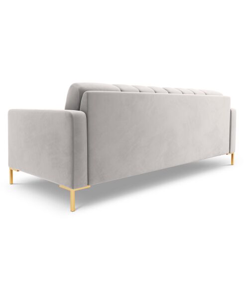 Canapé Velours Bali 3 Places gris - 177x92x75 cm