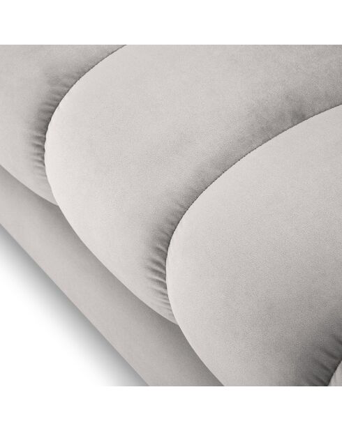 Canapé Velours Bali 3 Places gris - 177x92x75 cm