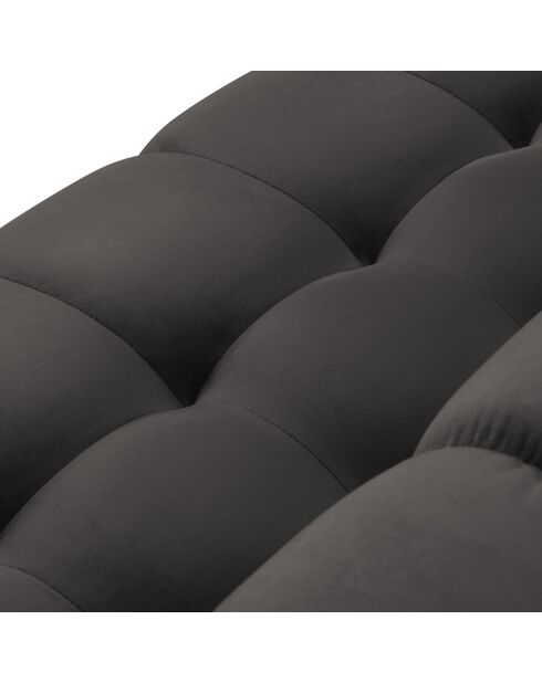 Canapé Velours Bali 3 Places gris foncé - 177x92x75 cm