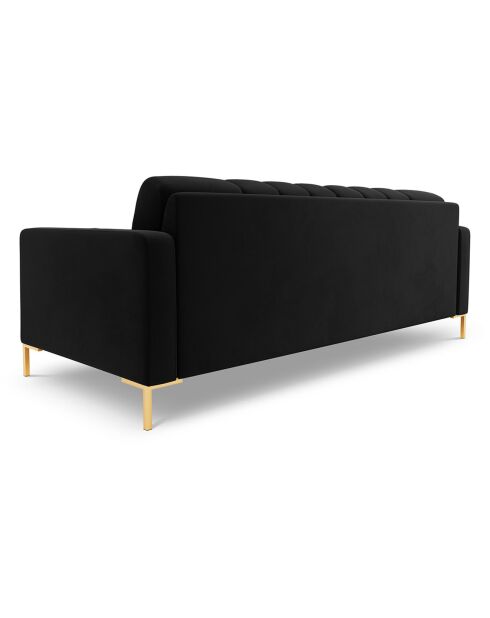 Canapé Velours Bali 3 Places noir - 177x92x75 cm