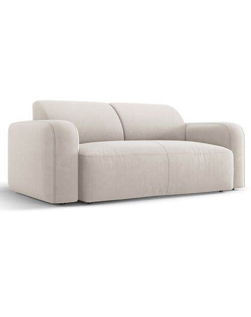 Canapé Velours Jasmin 2 Places beige - 170x95x72 cm