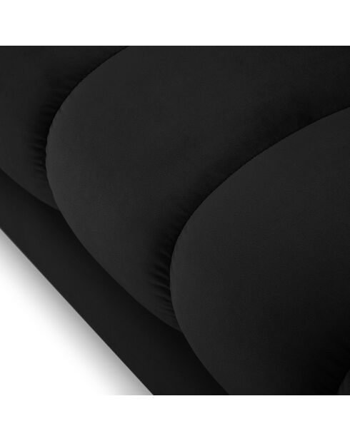 Canapé Velours Bali 3 Places noir - 177x92x75 cm