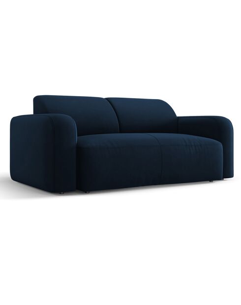 Canapé Velours Jasmin 2 Places bleu roi - 170x95x72 cm