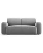 Canapé Velours Jasmin 2 Places gris - 170x95x72 cm
