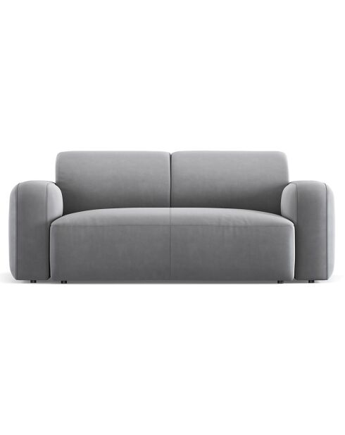 Canapé Velours Jasmin 2 Places gris - 170x95x72 cm