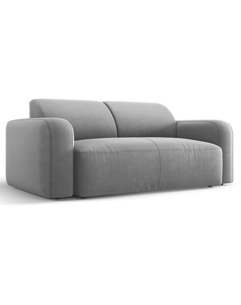 Canapé Velours Jasmin 2 Places gris - 170x95x72 cm