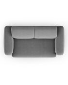 Canapé Velours Jasmin 2 Places gris - 170x95x72 cm
