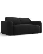 Canapé Velours Jasmin 2 Places noir - 170x95x72 cm