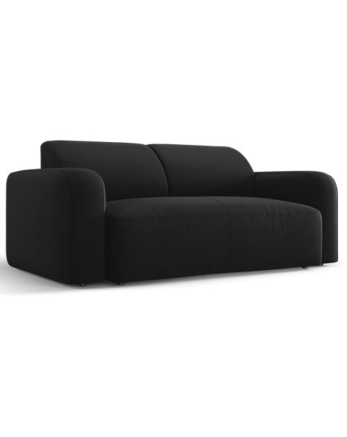 Canapé Velours Jasmin 2 Places noir - 170x95x72 cm