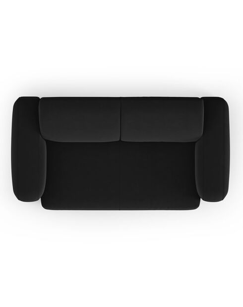 Canapé Velours Jasmin 2 Places noir - 170x95x72 cm