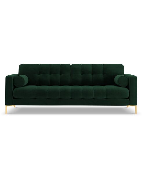 Canapé Velours Bali 4 Places vert bouteille - 217x92x75 cm