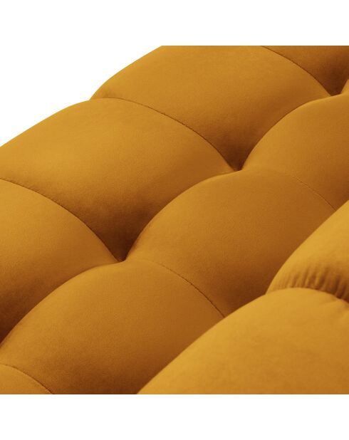 Canapé Velours Bali 4 Places jaune - 217x92x75 cm