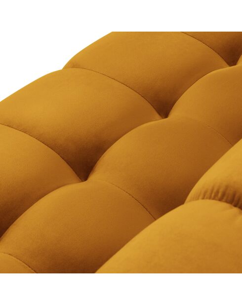 Canapé Velours Bali 4 Places jaune - 217x92x75 cm