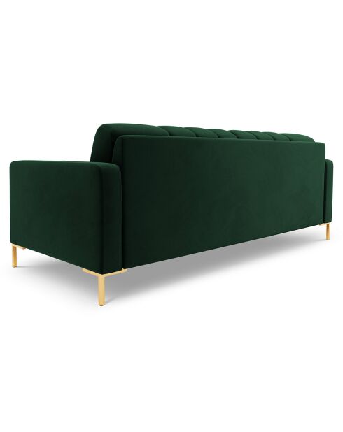 Canapé Velours Bali 4 Places vert bouteille - 217x92x75 cm