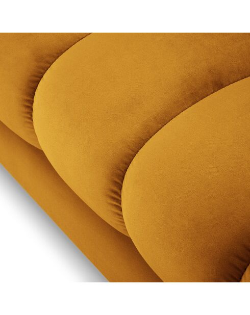 Canapé Velours Bali 4 Places jaune - 217x92x75 cm