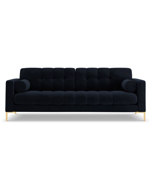 Canapé Velours Bali 4 Places bleu foncé - 217x92x75 cm