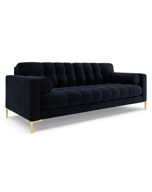 Canapé Velours Bali 4 Places bleu foncé - 217x92x75 cm